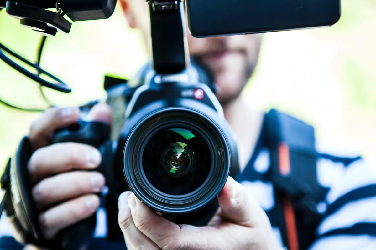 close up of camera lens