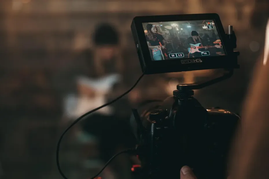photographer taking picture of band