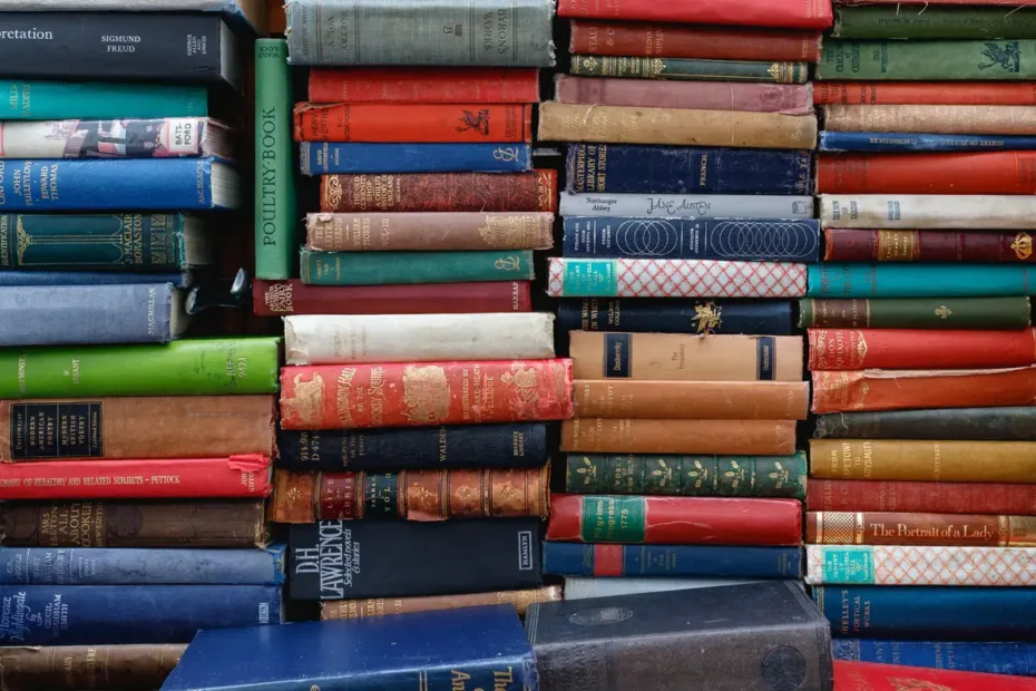 stack of old books