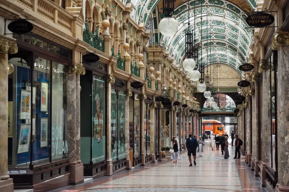interior of Victorian shopping arcade