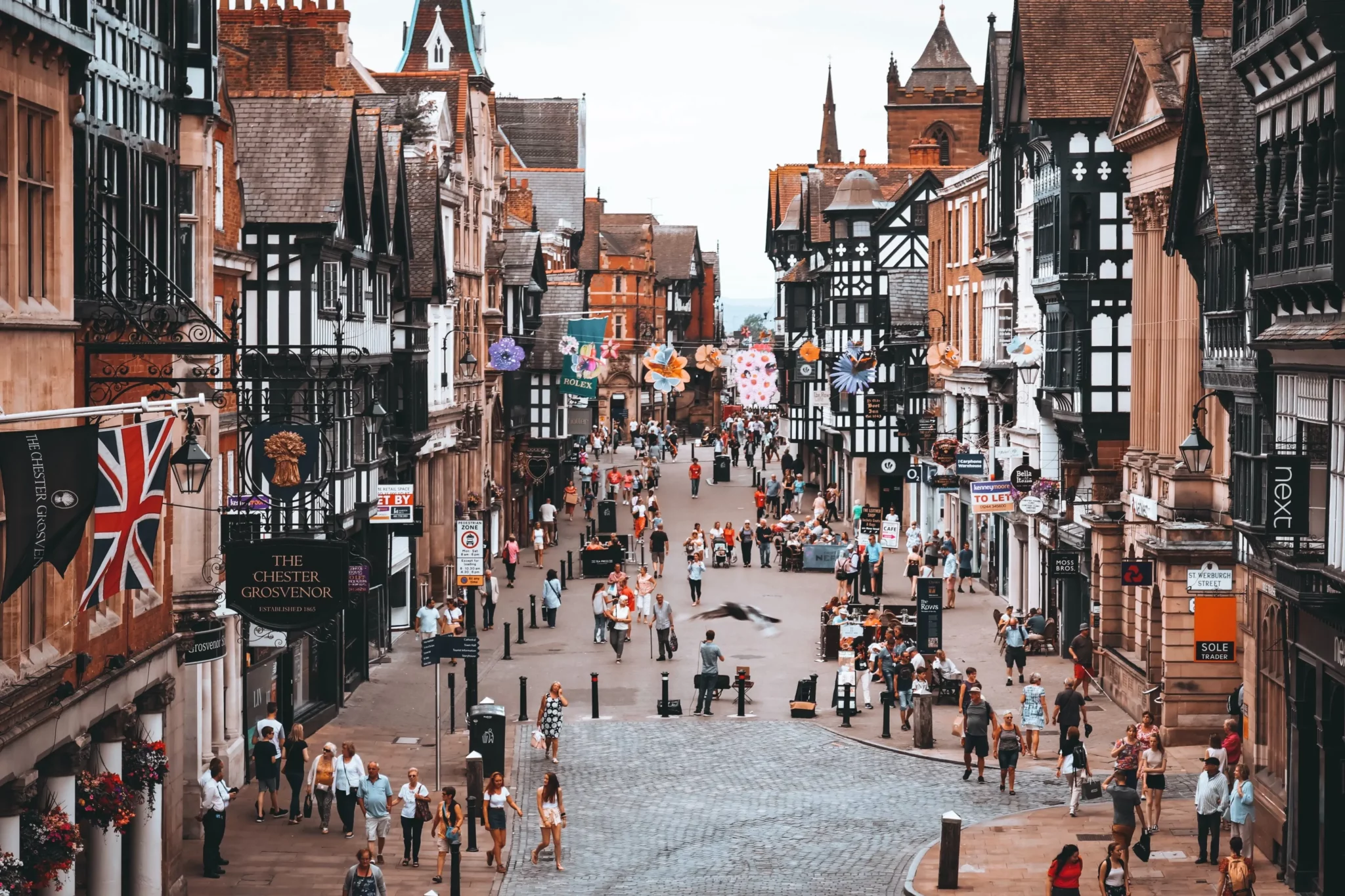 city centre shopping street scene