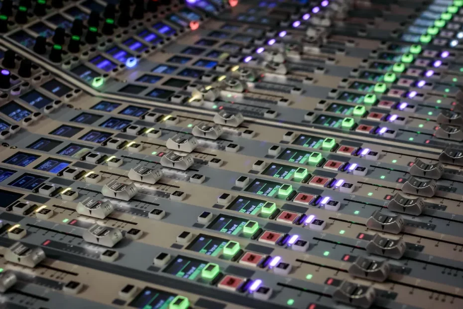 Music studio close up