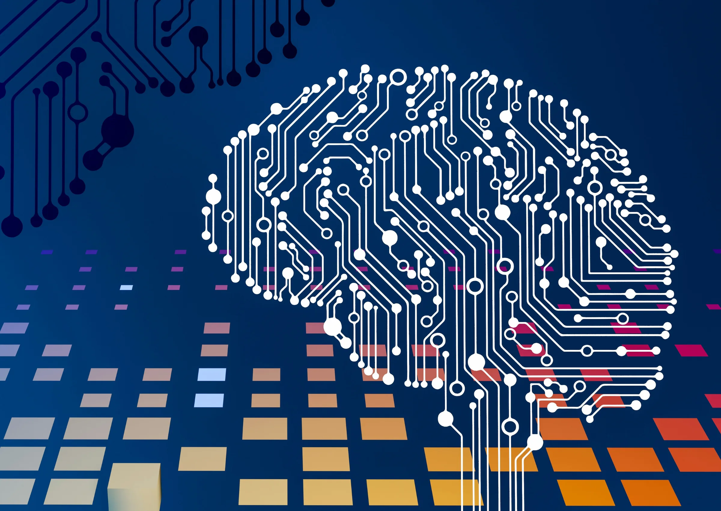 graphic of a brain made of circuits - Steve Johnson Unsplash